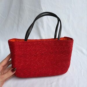 Beach Vibes Red Woven Mini Shoulder Bag